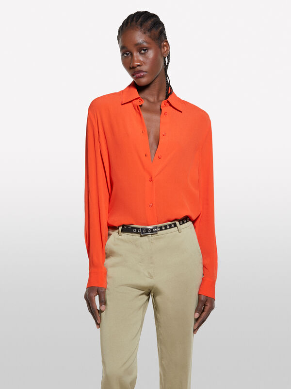 Red oversized fit shirt - women's shirts | Sisley