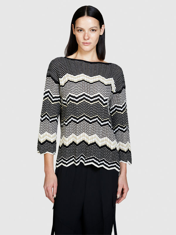 Multicolor sweater - women's boat neck sweaters | Sisley