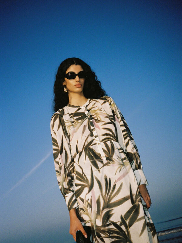 Printed shirt dress - women's long dresses | Sisley