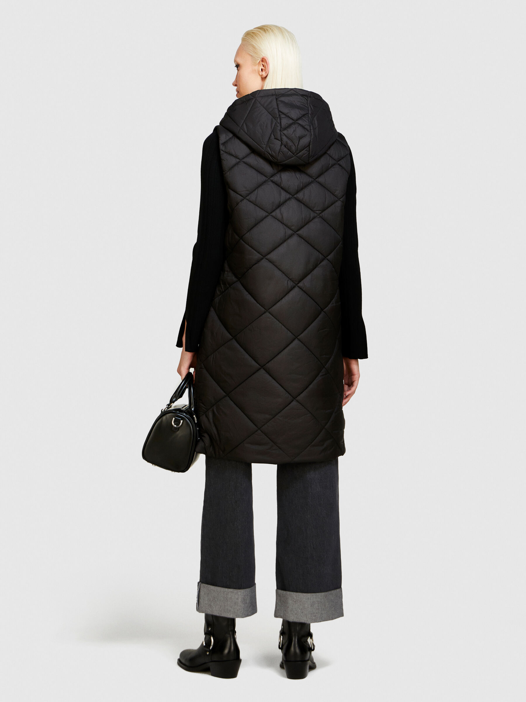 Long vest with hood Women image number null