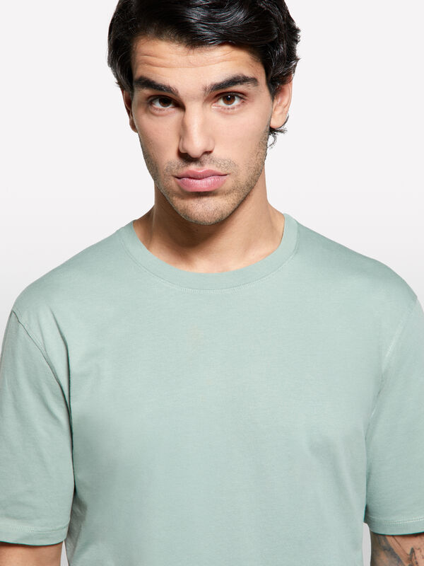 Light green regular fit short sleeve t-shirt - men's short sleeve t-shirts | Sisley