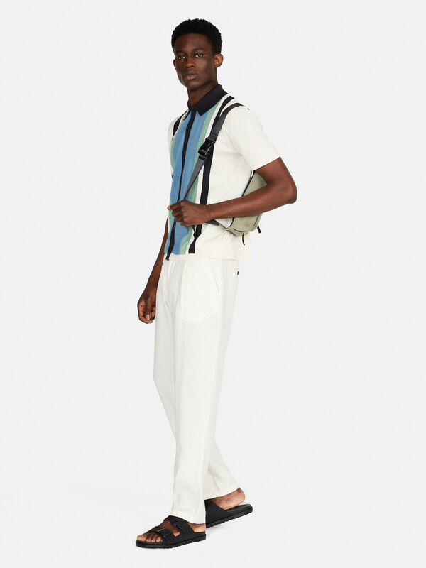 Relaxed fit 100% linen trousers - men's loose fit trousers | Sisley