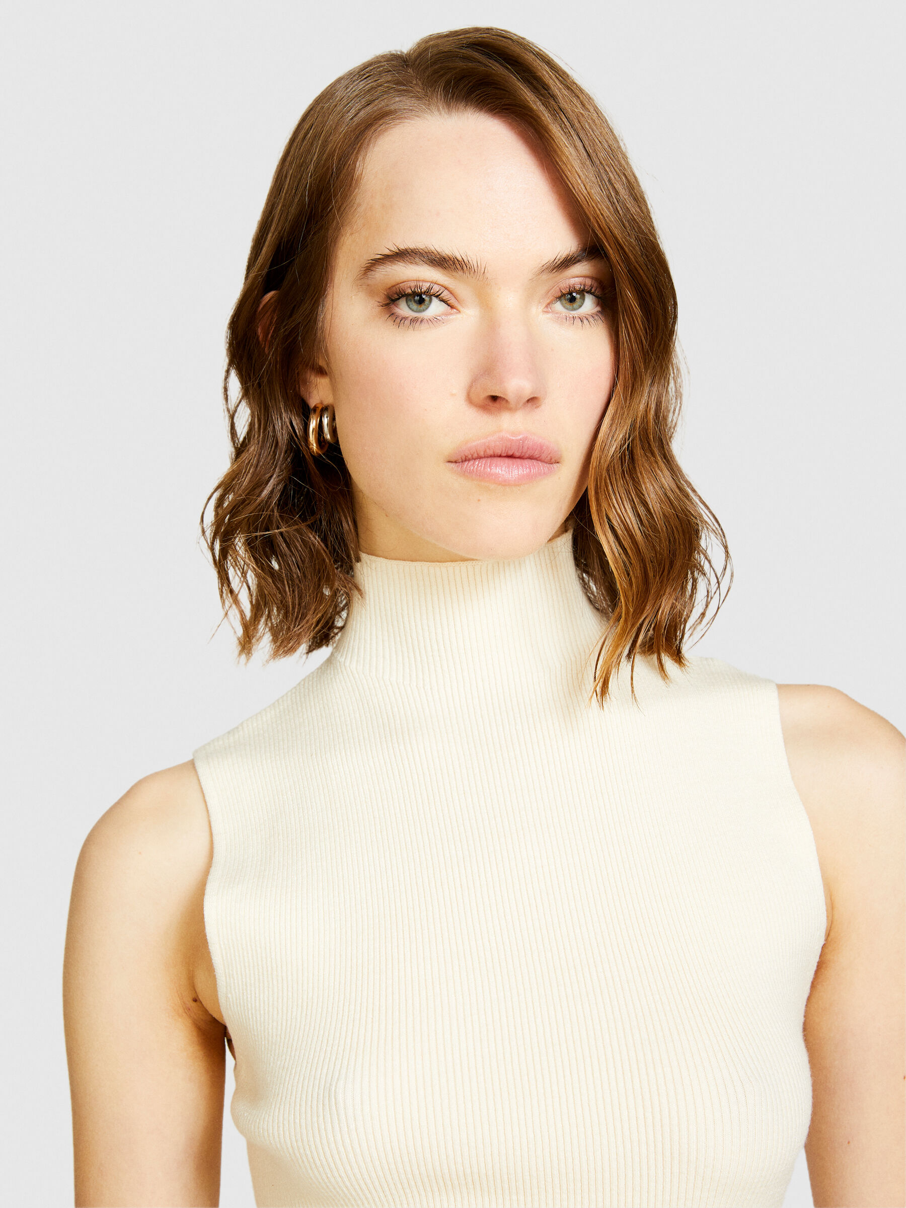 Knit top, Creamy White - Sisley