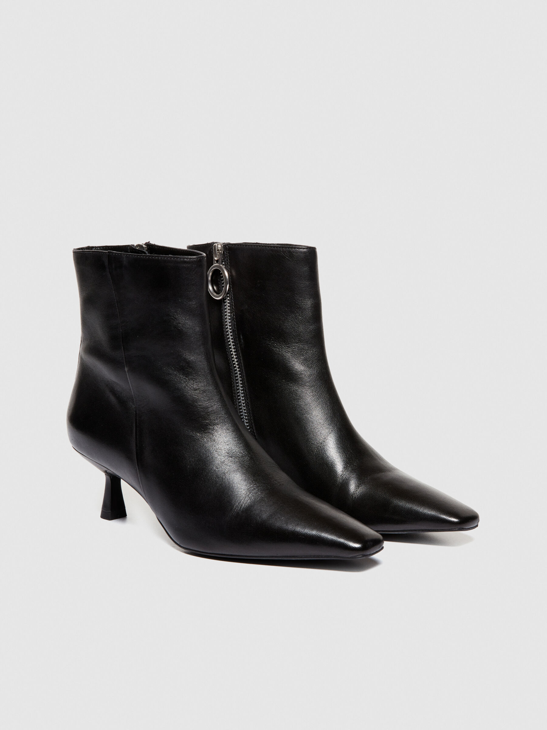 Leather ankle boots, Black - Sisley