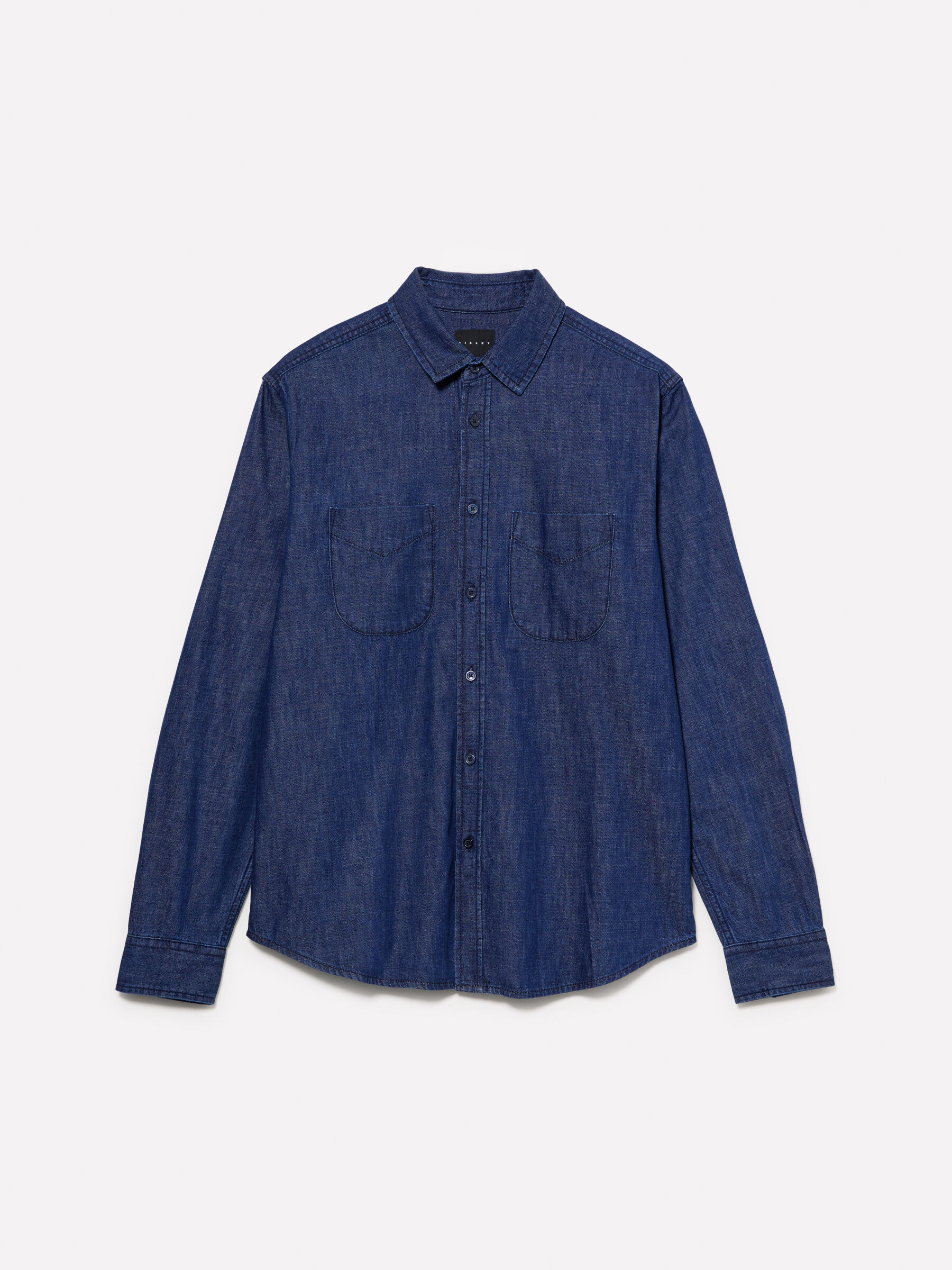 Dark blue regular fit denim shirt Dark Blue Sisley