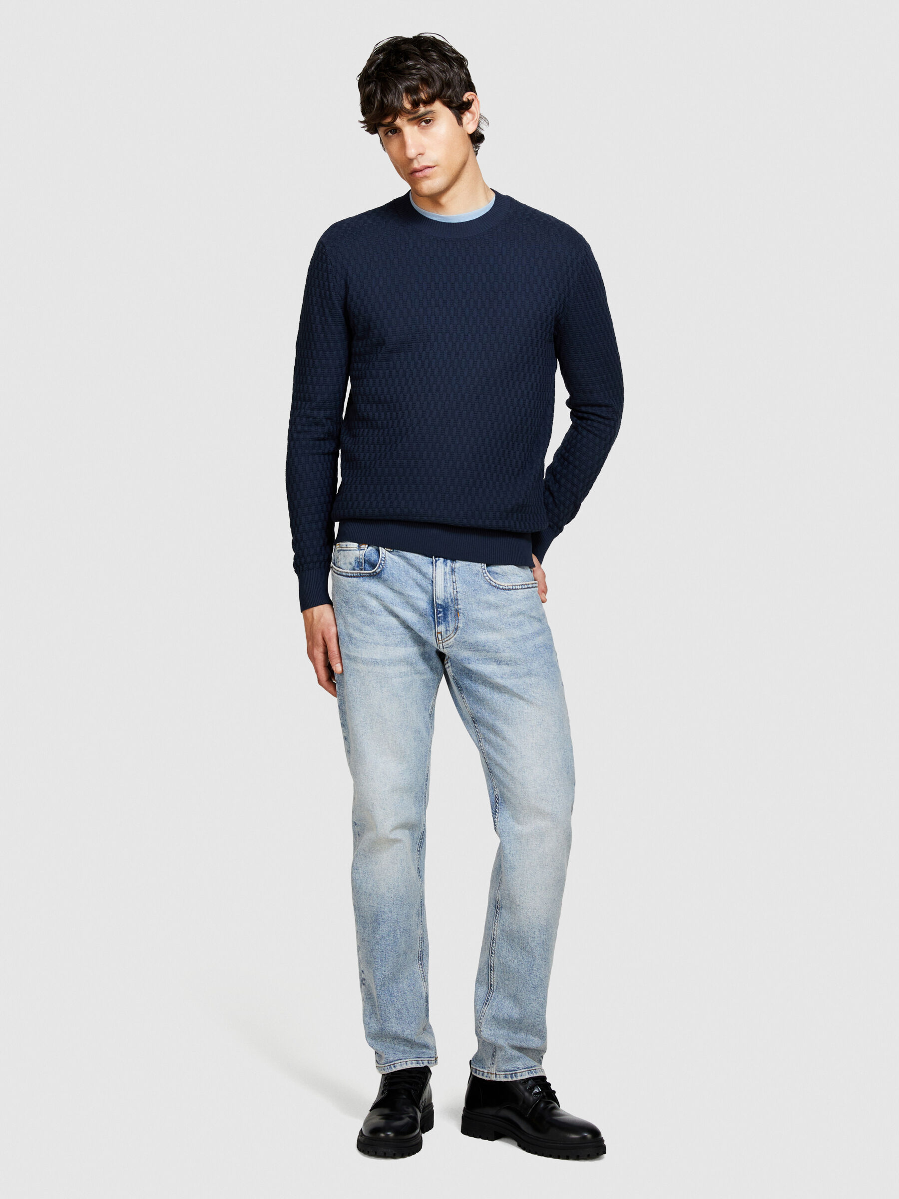 Solid colored sweater Men image number null