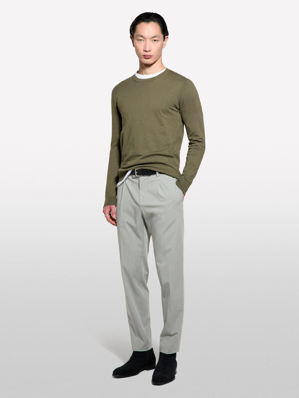 Light gray trousers - men's slim fit trousers | Sisley