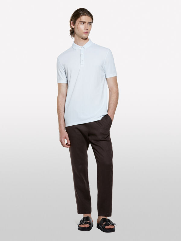 Sky blue 100% cotton polo - men's polos | Sisley