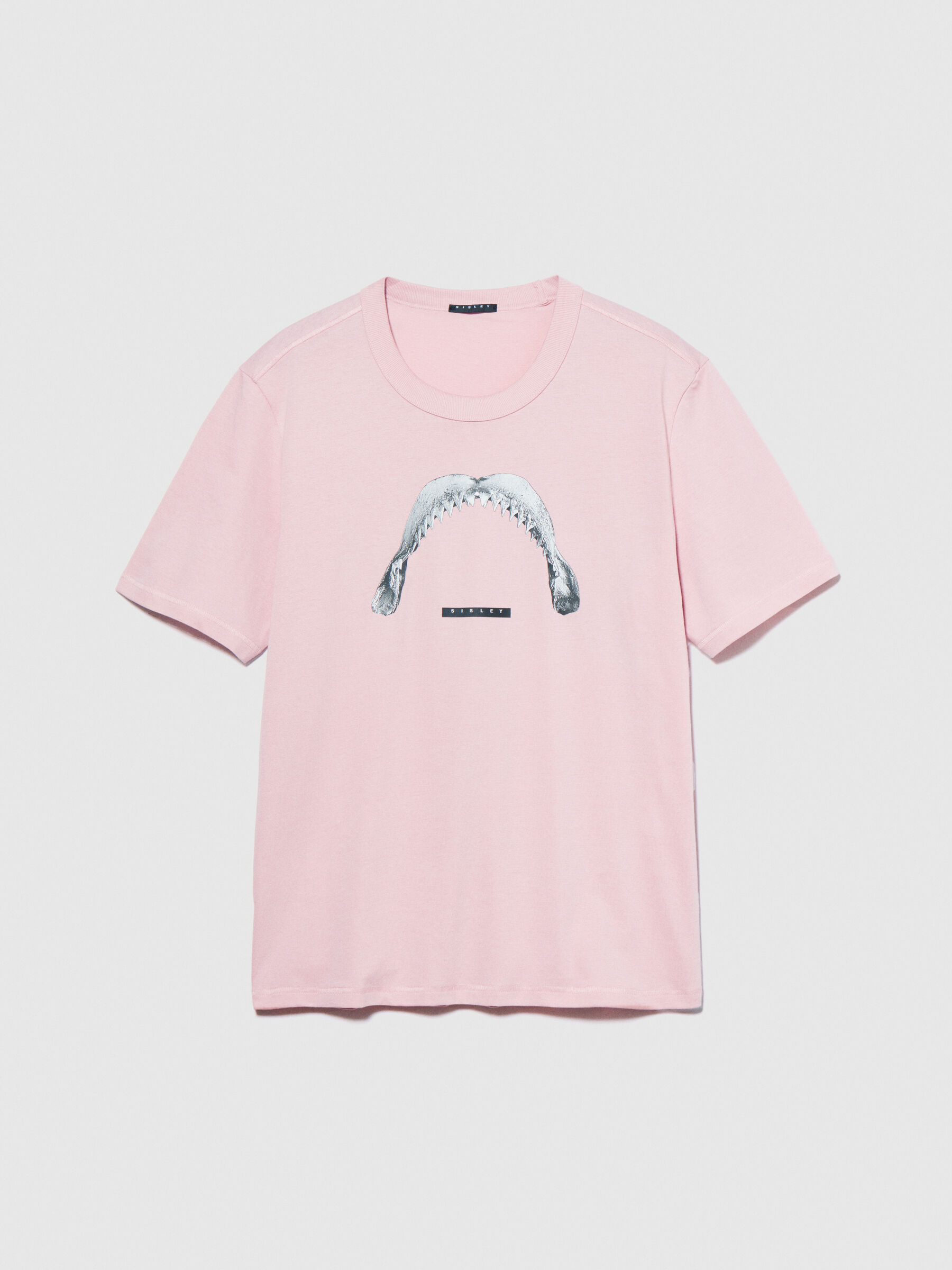 Relaxed fit t-shirt with print, Pastel Pink - Sisley
