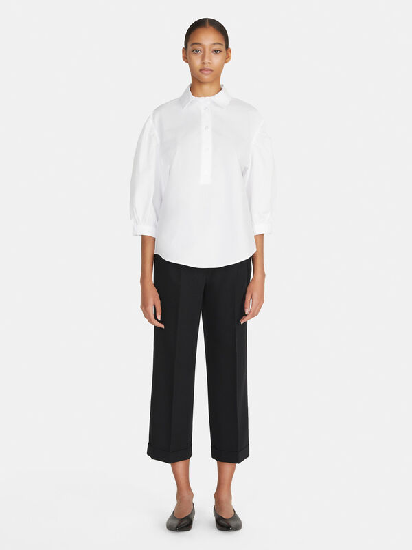 Cropped trousers with cuffs - women's cropped trousers | Sisley