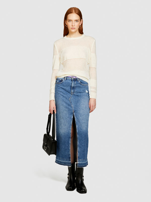 Alpaca blend sweater - women's crew neck sweaters | Sisley