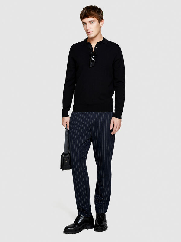 Knit polo - men's crew neck sweaters | Sisley