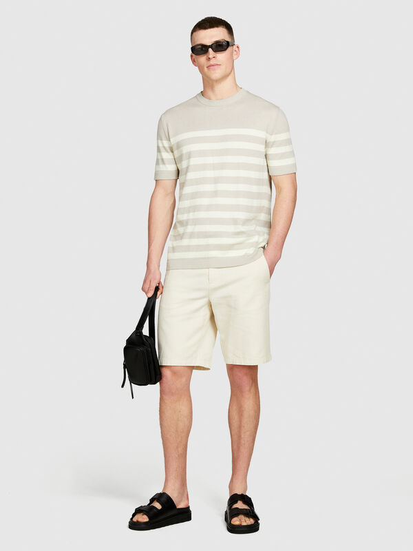 Striped knit t-shirt - men's short sleeve t-shirts | Sisley