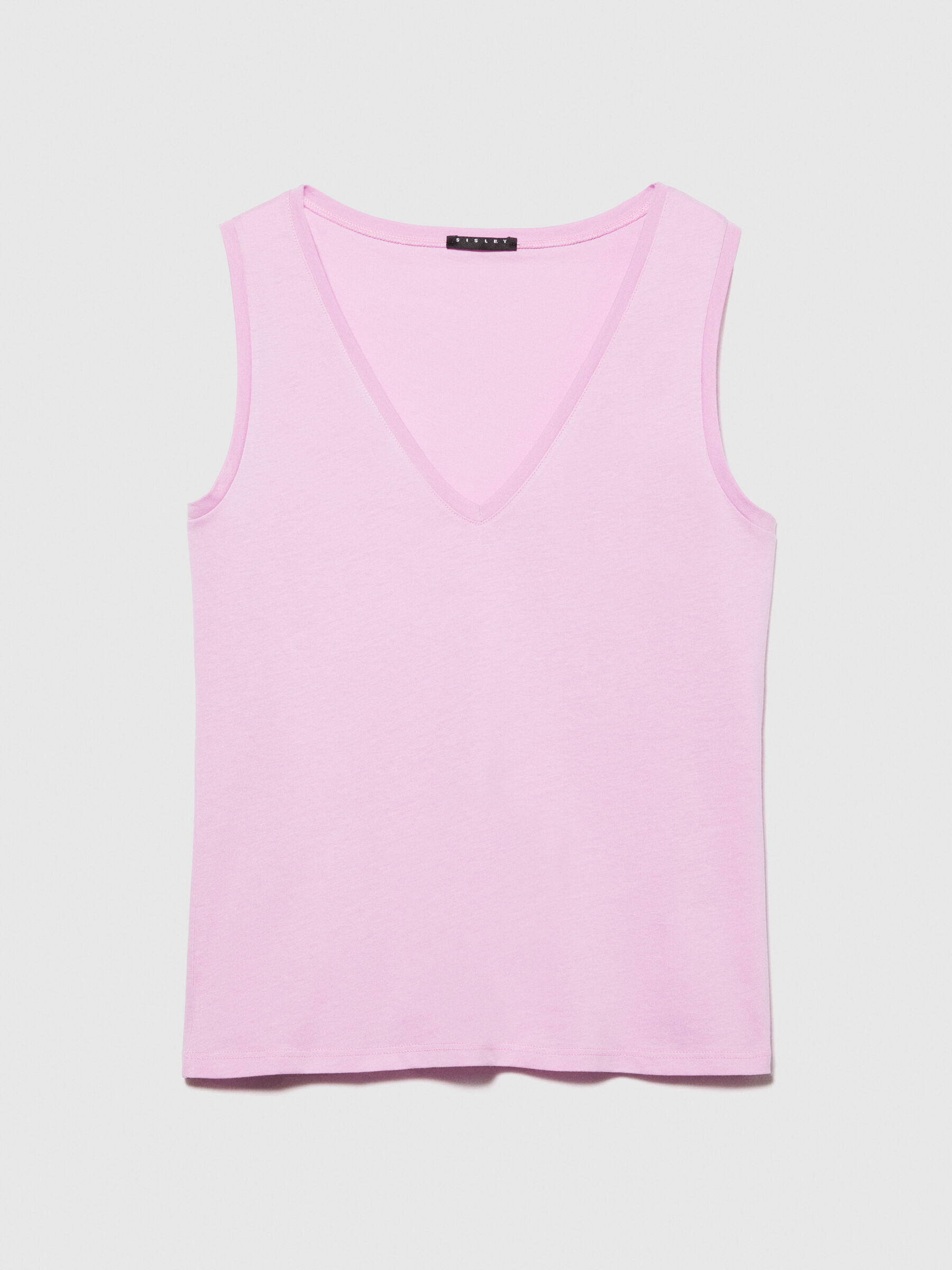 Tank top in 100% cotton, Soft Pink - Sisley