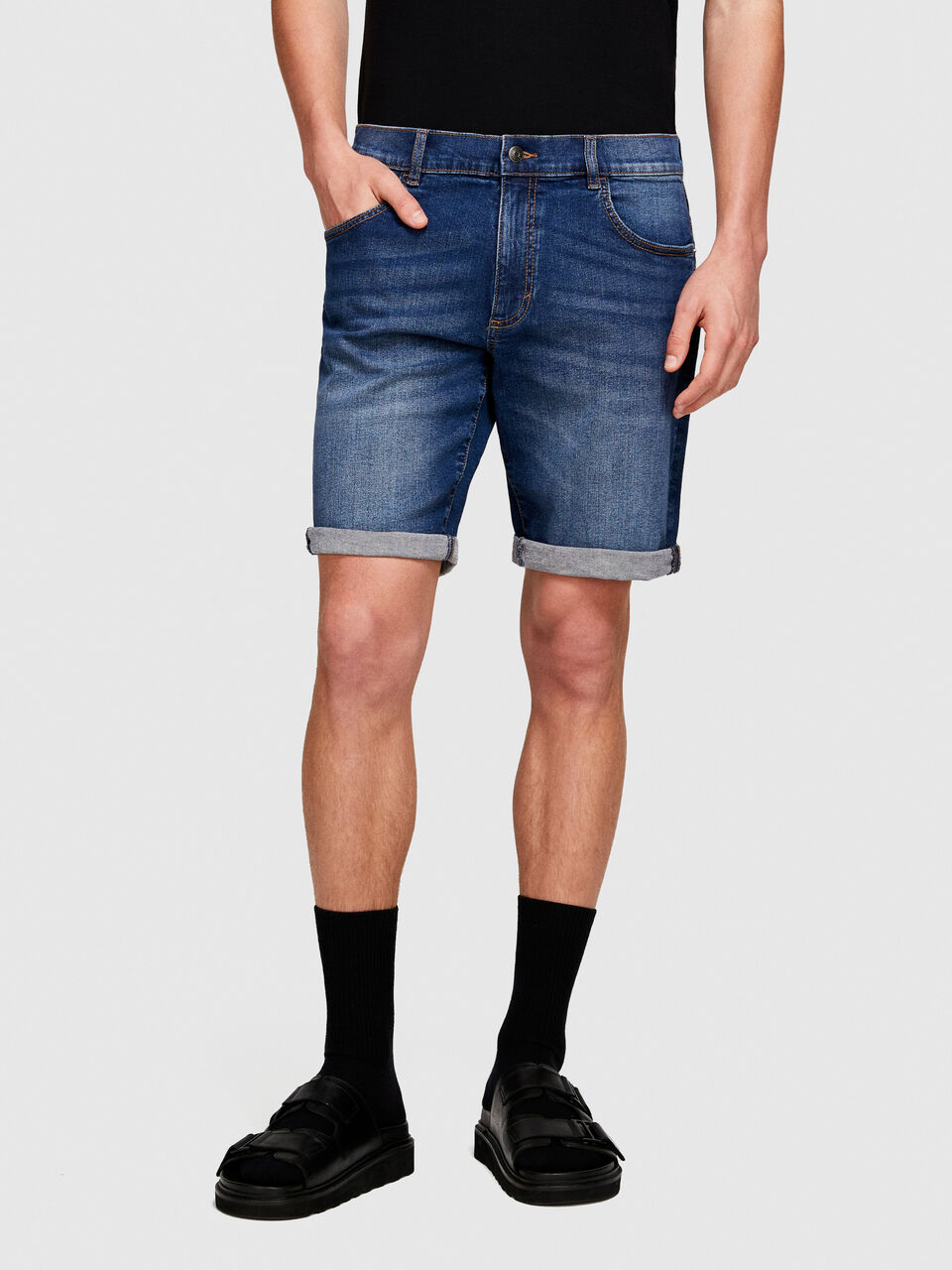 Slim comfort fit denim shorts Men image number null