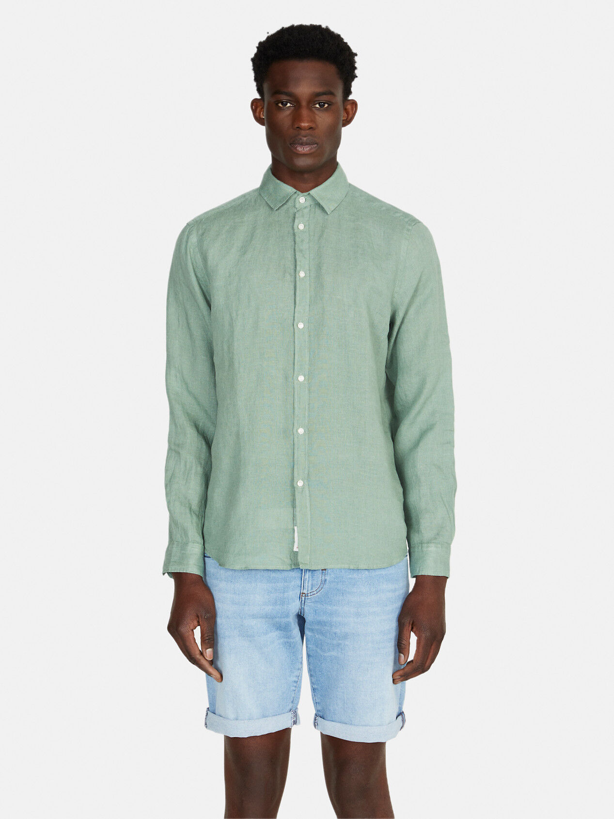 Light green linen top shirt