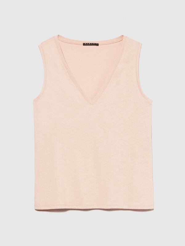 Tank top in 100% cotton - women's tops | Sisley
