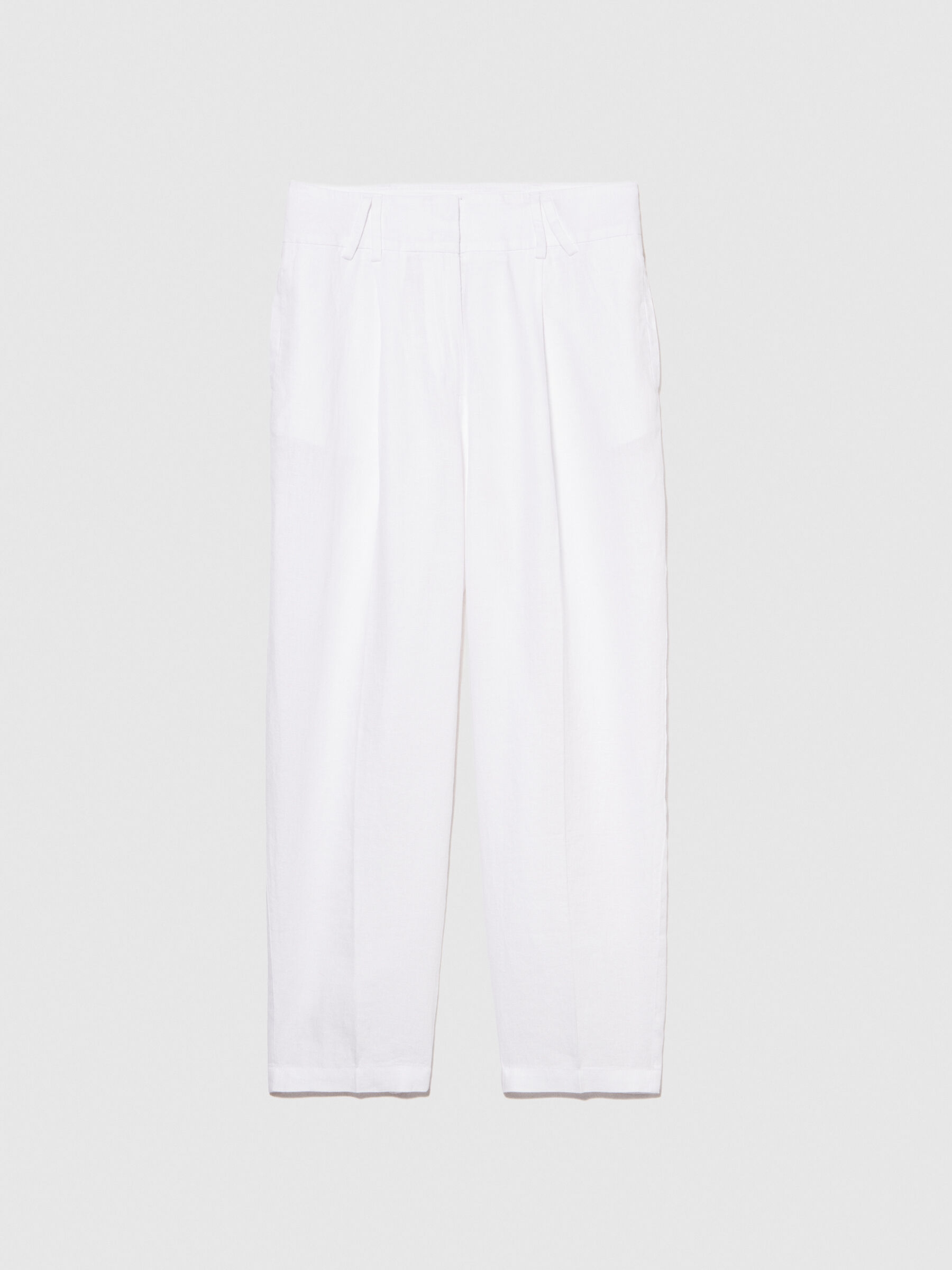 100% linen barrel leg trousers Women image number null