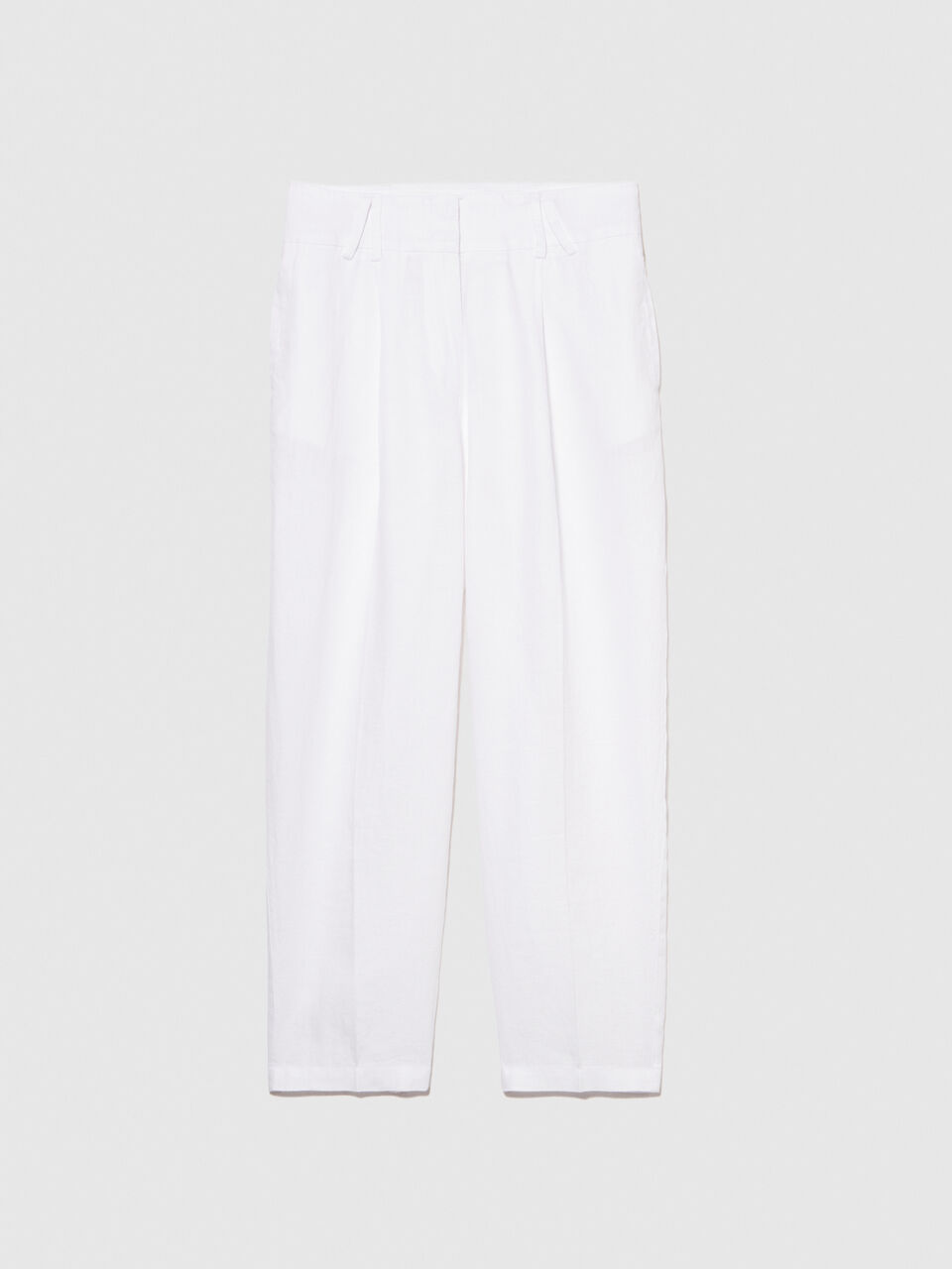 100% linen barrel leg trousers Women image number null