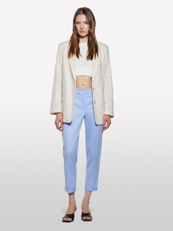 Light blue cigarette trousers Light blue cigarette trousers - women's skinny fit trousers | Sisley