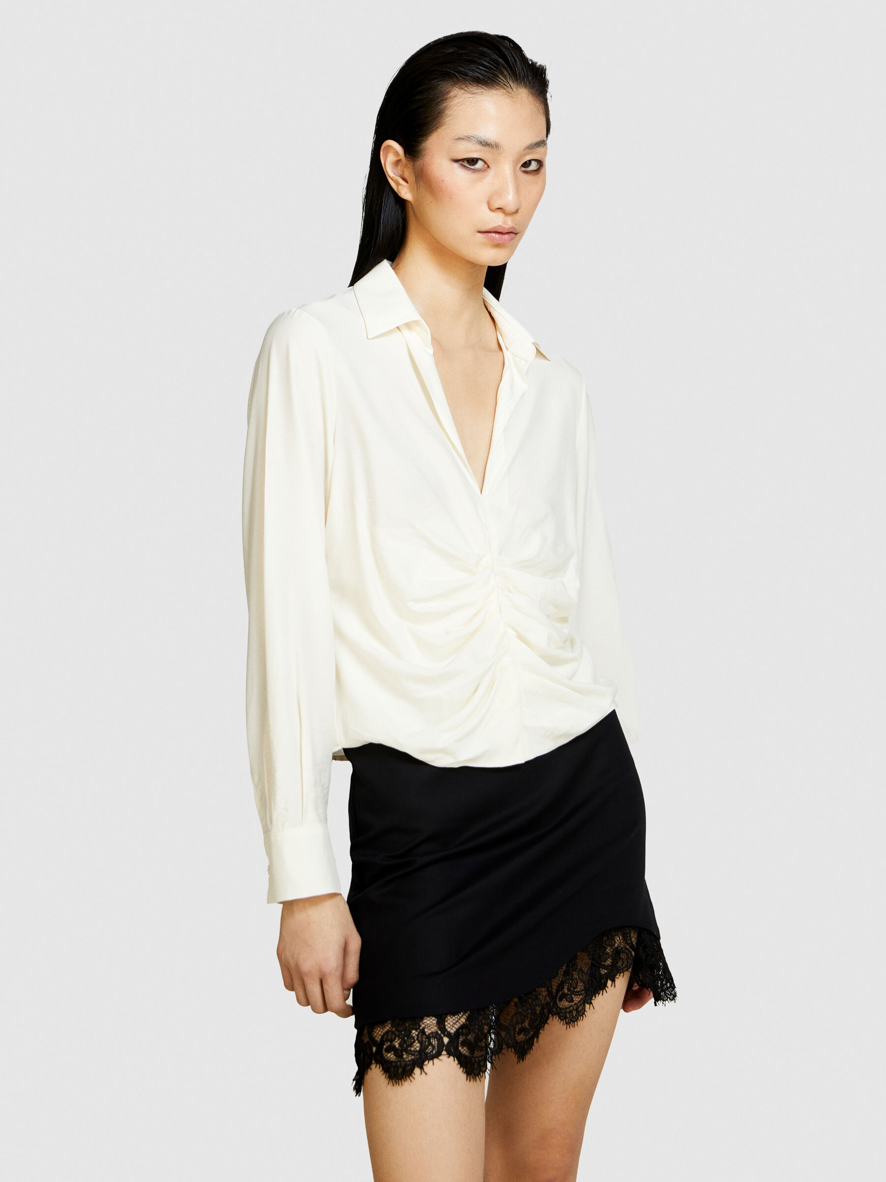 Shirt with rouching Women image number null