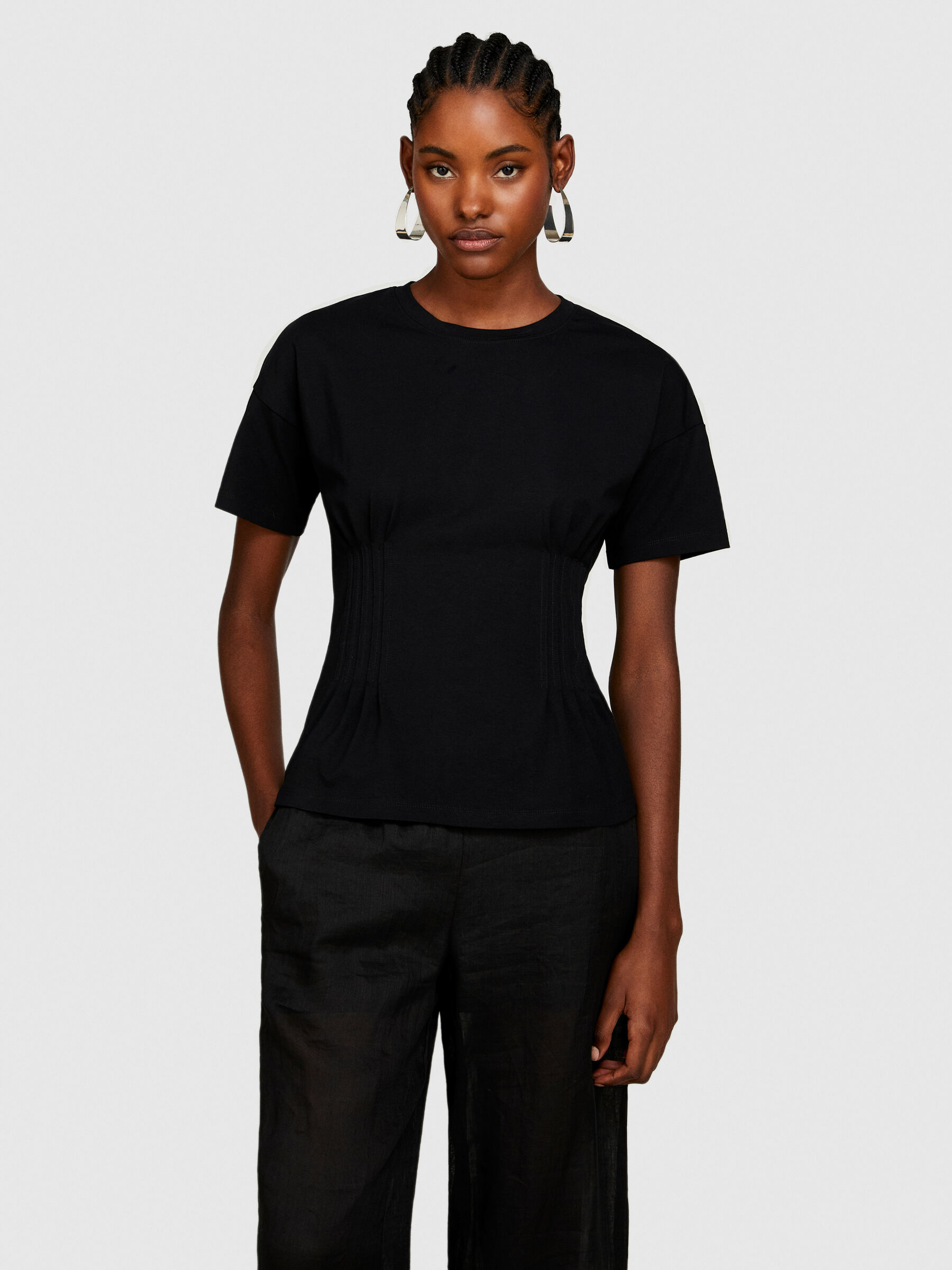 T-shirt with pleats Women image number null