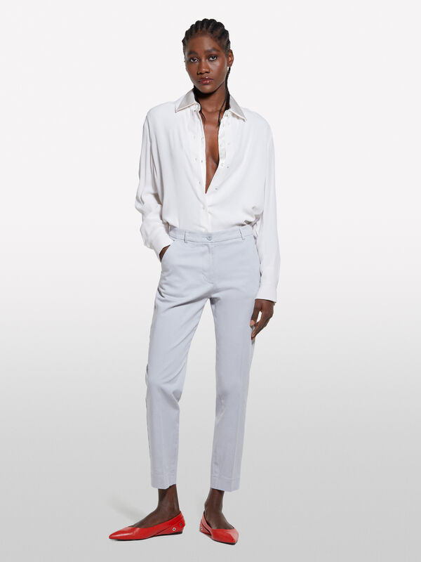 Cream white oversized fit shirt - women's shirts | Sisley