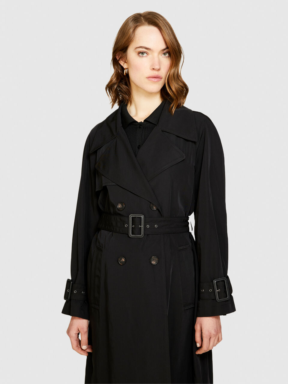 Glossy trench coat Women image number null