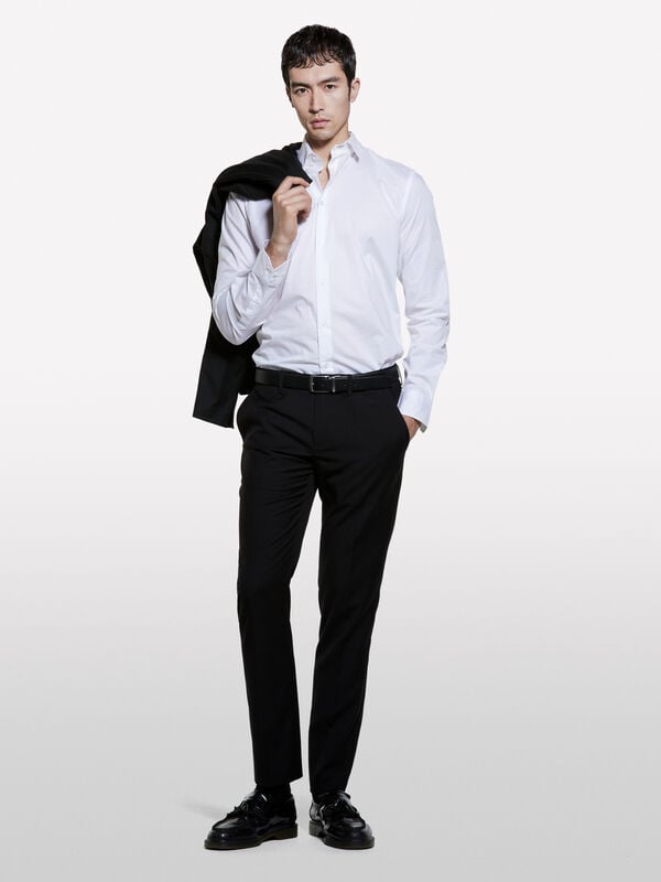 White slim fit shirt - men's slim fit shirts | Sisley