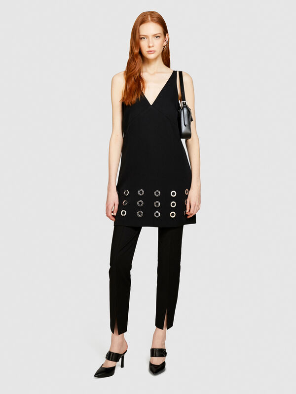 Short dress with eyelets - women's short dresses | Sisley