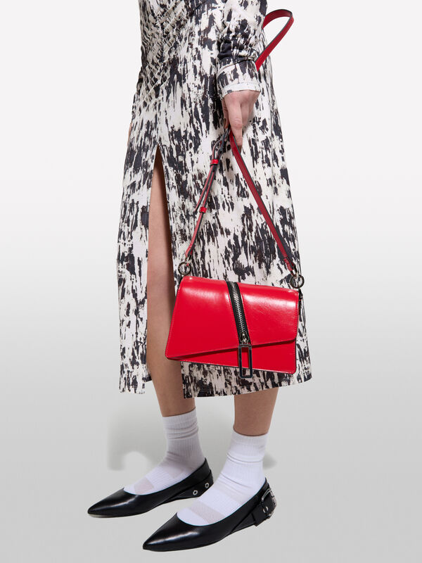 Red bag with zipper+H49 - women's shoulder and crossbody bags | Sisley