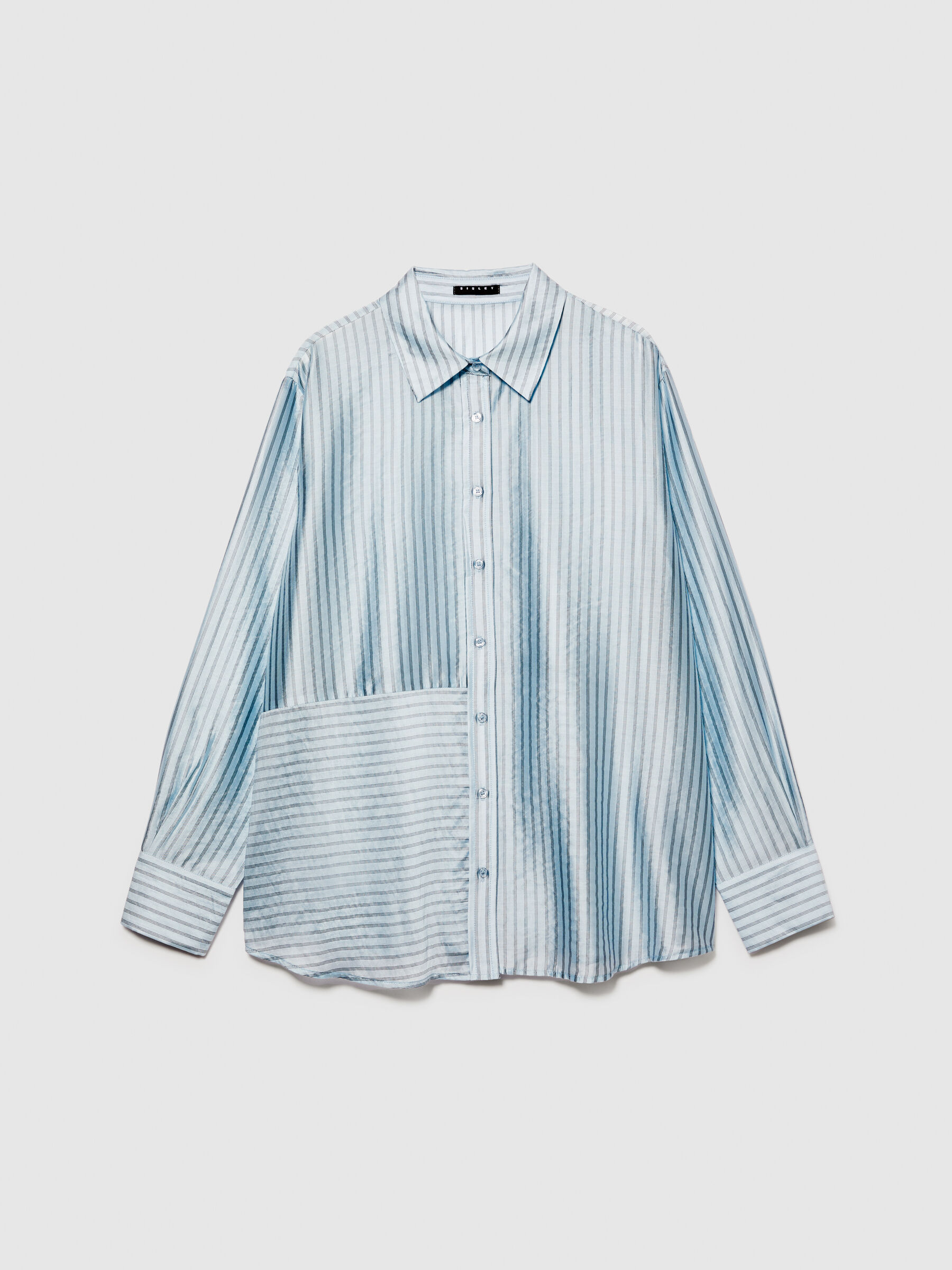 Oversized striped shirt, Light Blue - Sisley Oversized striped shirt, Light Blue - Sisley