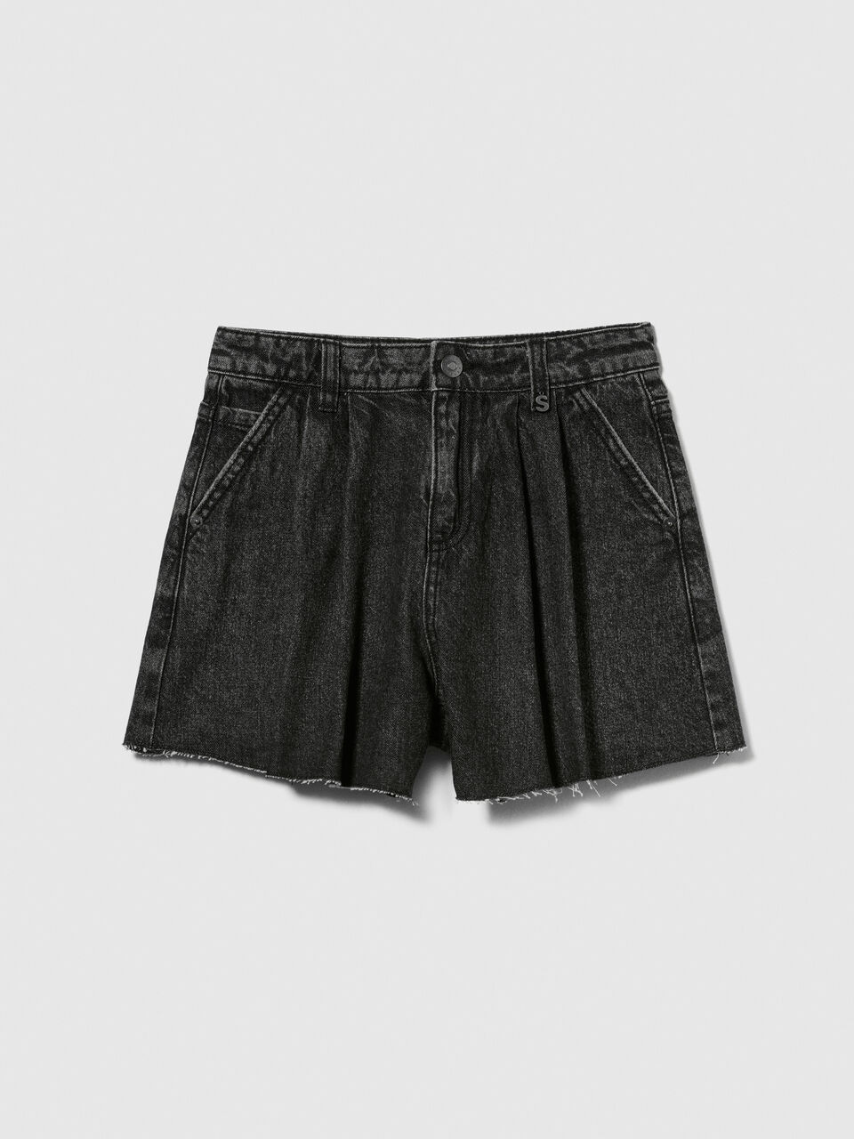 Bell-shaped denim shorts Junior Girl image number null