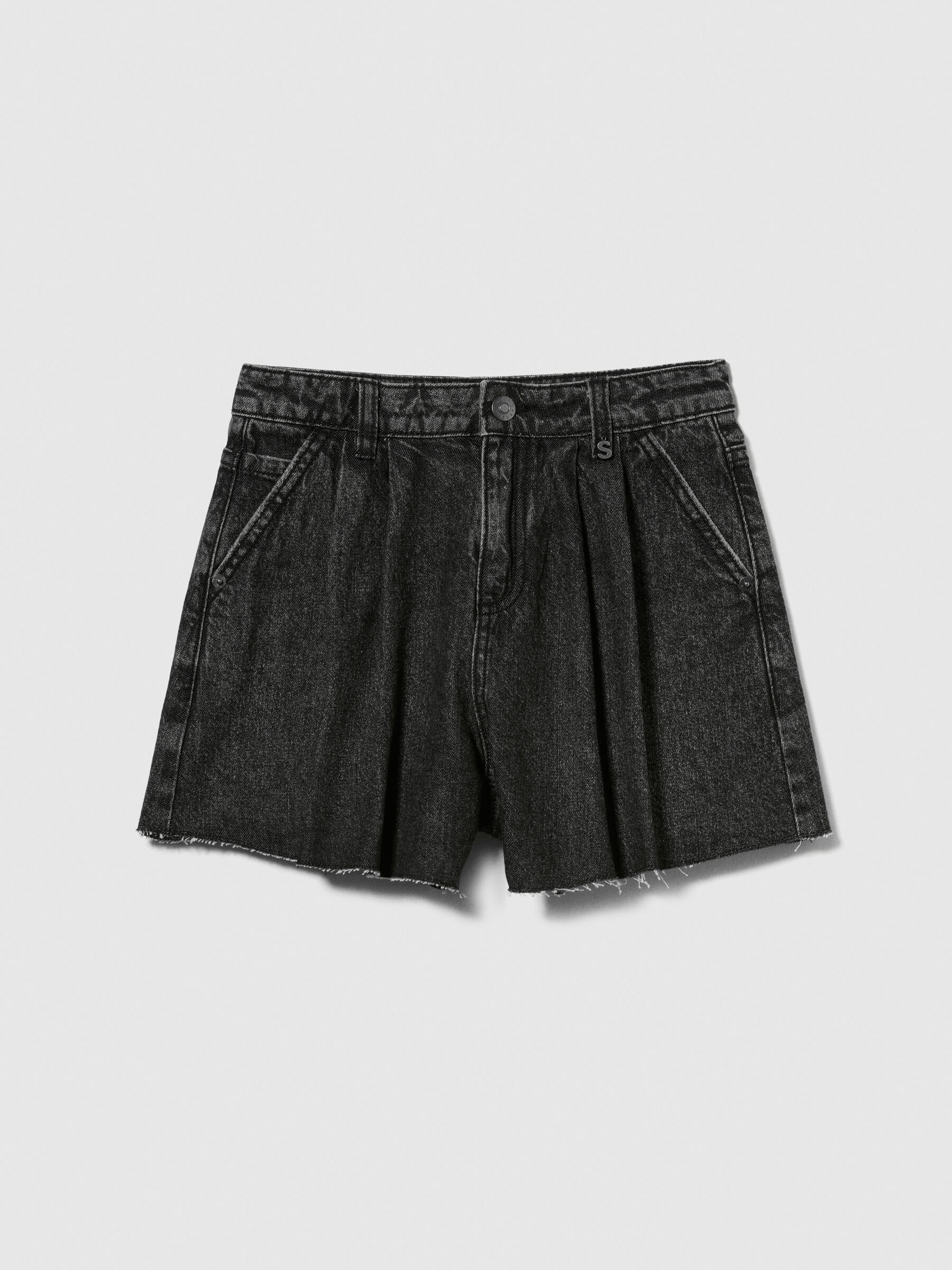 Bell-shaped denim shorts Junior Girl image number null