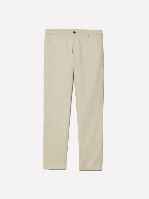 Sand beige slim fit trousers - men's slim fit trousers | Sisley