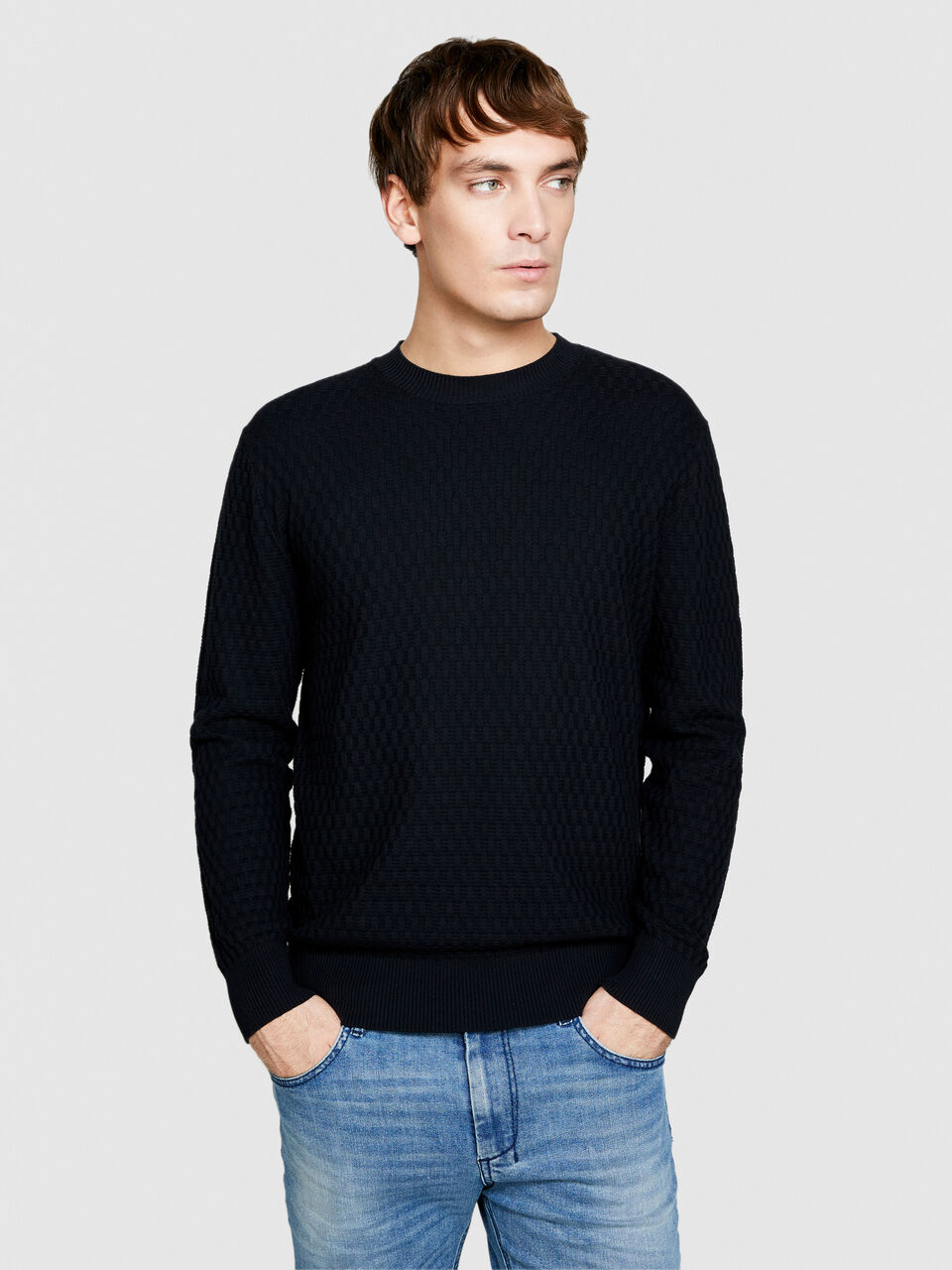 Solid colored sweater Men image number null