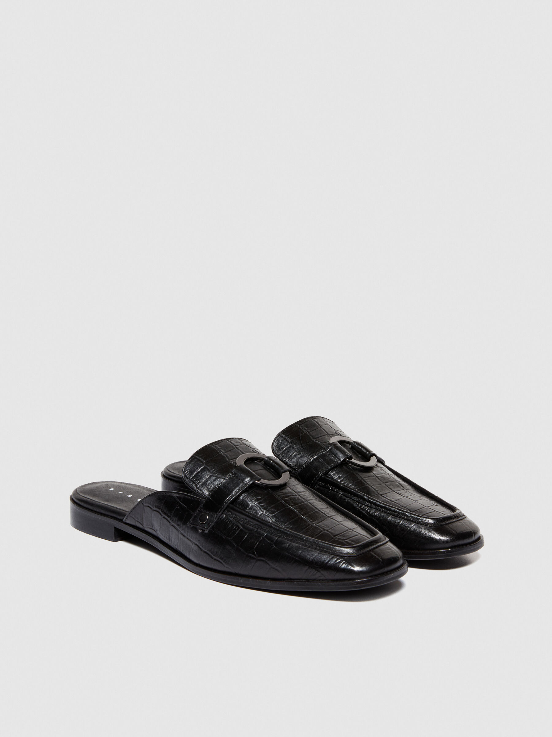 Leather mules, Black - Sisley