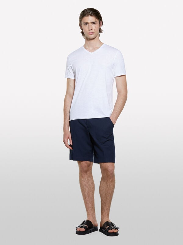 Dark blue regular fit bermudas Dark blue regular fit bermudas - men's shorts | Sisley