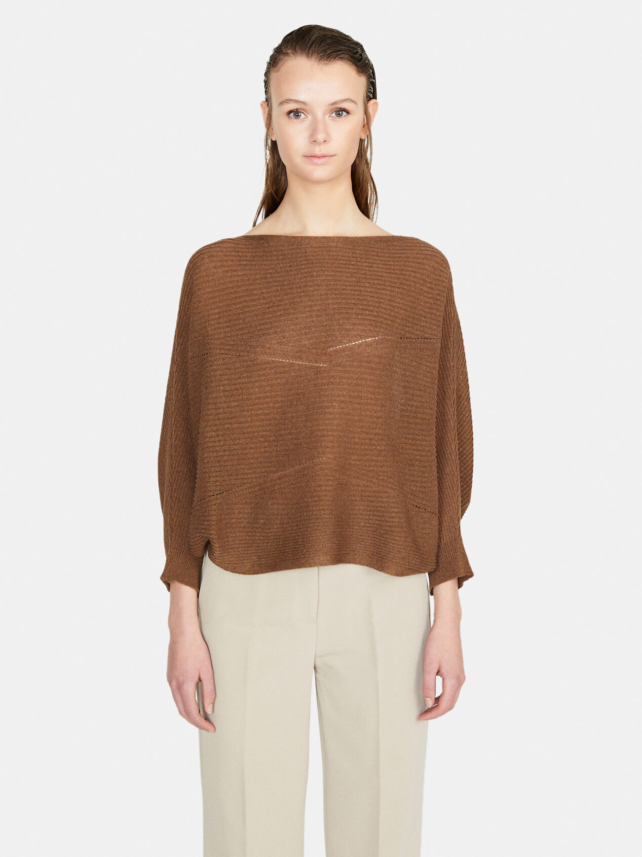 Sweater with kimono sleeves Brown Sisley