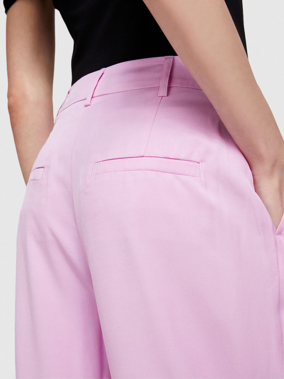 Low-waisted flared fit trousers Women image number null