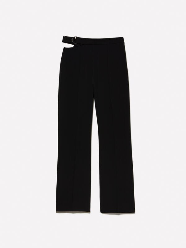 Black trousers with chain Black trousers with chain - women's slim fit trousers | Sisley