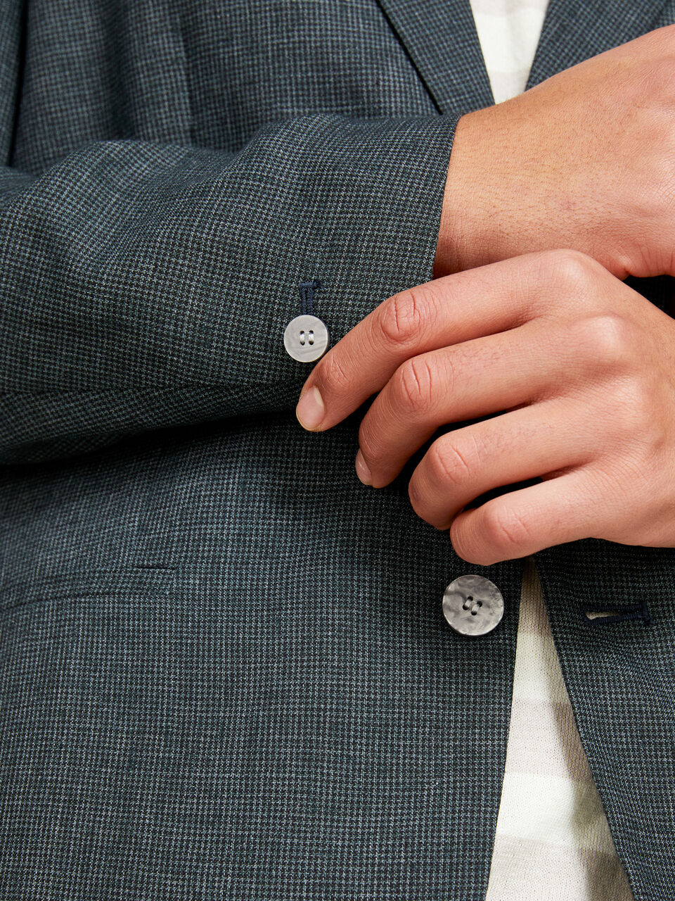 Single-breasted blazer in linen blend Men image number null