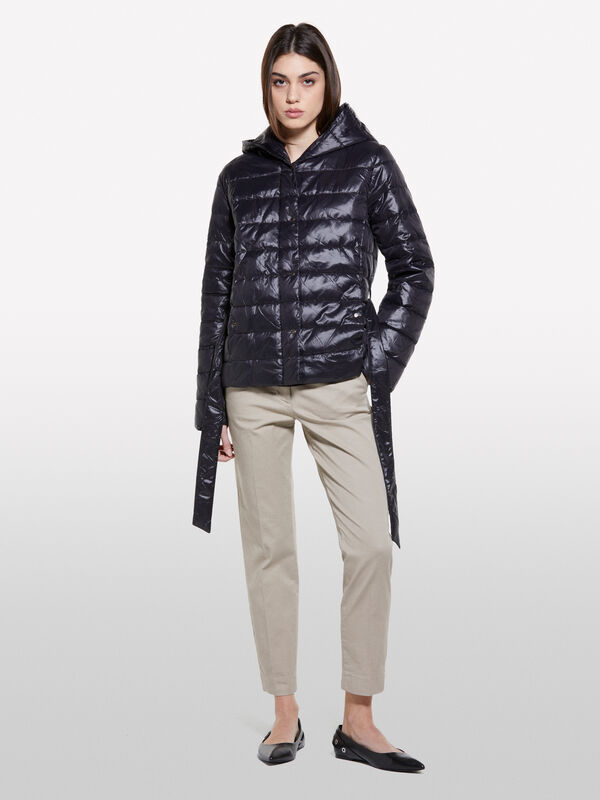 Black padded jacket with sash - women's puffer jackets and coats | Sisley