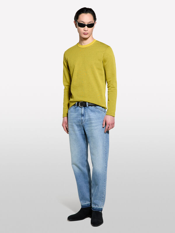Blue regular fit jeans with frayed hem - new arrivals men | Sisley