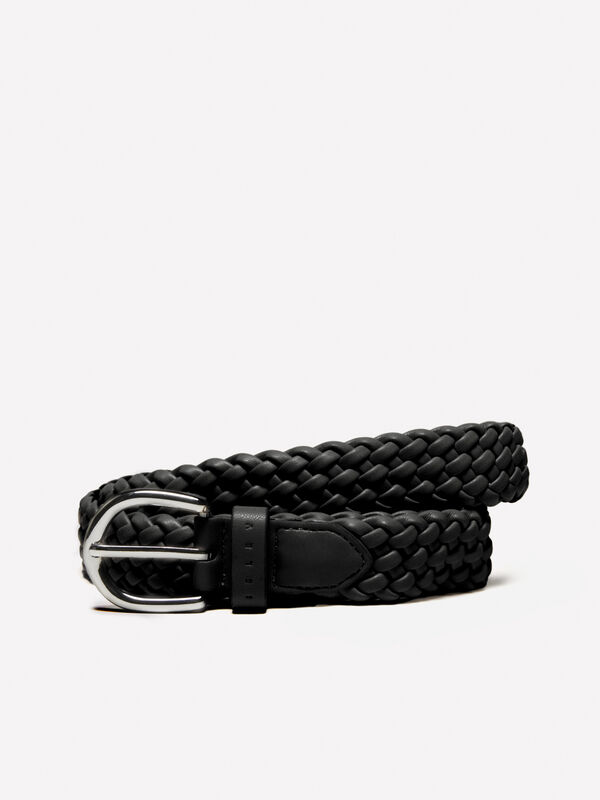 Black woven belt - women's belts | Sisley