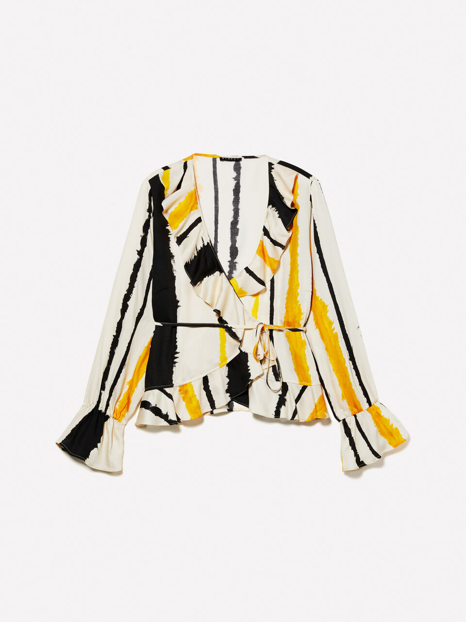 Crisscross blouse with frill Women image number null