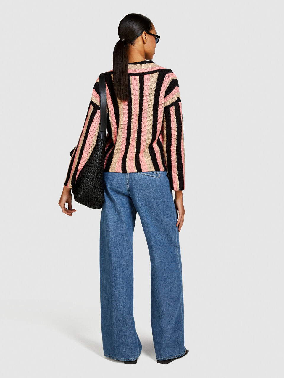 Multicolor striped cardigan Women image number null