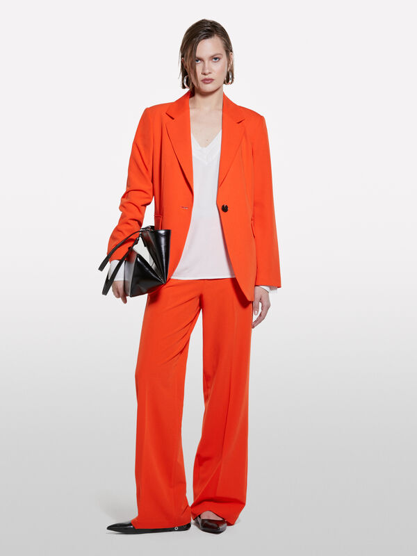 Cream white blouse with contrasting neckline - women's blouses | Sisley