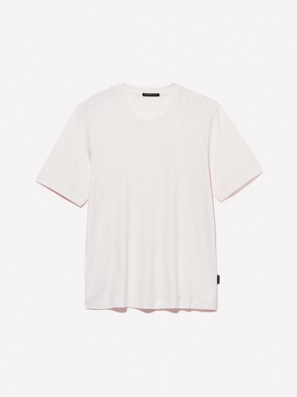 Cream white regular fit t-shirt Cream white regular fit t-shirt - men's short sleeve t-shirts | Sisley