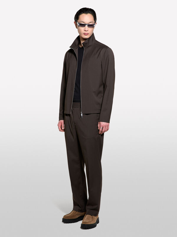 Brown zip-up jacket - men's jackets and coats | Sisley